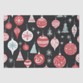 Papier Mousseline Ornements de Noël Noir (Recto)