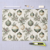 Papier Mousseline Ornements de Noël Sage Green et Gold (Artisanat)