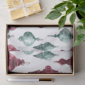 Papier Mousseline Ornements de Noël vert rouge Bourgogne (Cadeau)