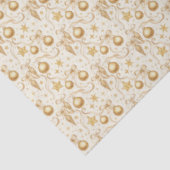 Papier Mousseline Ornements d'or Vaches Noël (Détail)