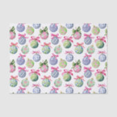 Papier Mousseline Ornements Préppy Christmas Baubles (Recto)