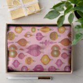 Papier Mousseline Ornements rétro à Noël rose (Cadeau)
