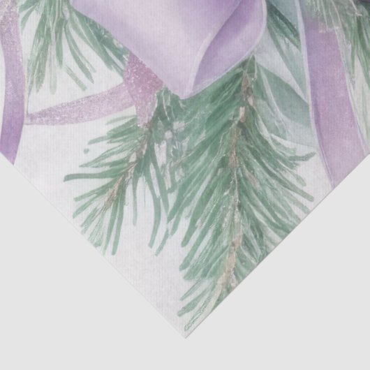 Papier Mousseline Ornements Satin Ruban À feuillage persistant Purpl (Détail)