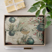 Papier Mousseline Ornements vintages, Baies, Branches (Cadeau)