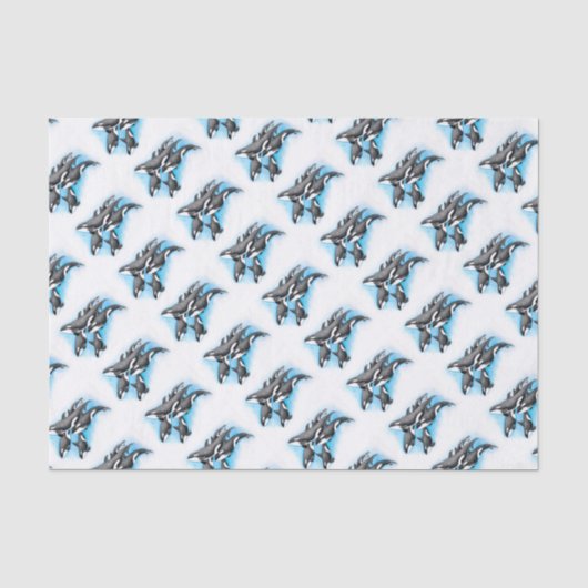 Papier Mousseline orques en bleu (Recto)