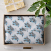 Papier Mousseline orques en bleu (Cadeau)