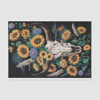 Papier Mousseline Os et fleurs, Fleur sauvage et Occident sauvage