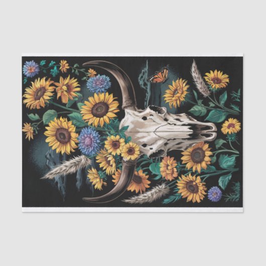 Papier Mousseline Os et fleurs, Fleur sauvage et Occident sauvage (Recto)