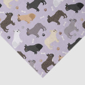 Papier Mousseline Os et pattes de Bulldog français violet (Détail)