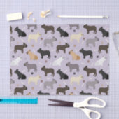Papier Mousseline Os et pattes de Bulldog français violet (Artisanat)