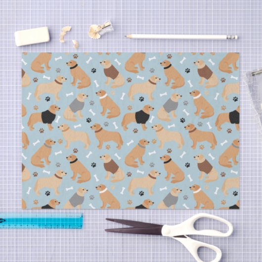 Papier Mousseline Os et pattes d'or (Artisanat)