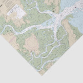 Papier Mousseline Ossabaw et St Catherines Sons Carte Nautique (Détail)