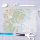 Papier Mousseline Ossabaw et St Catherines Sons Carte Nautique (Artisanat)