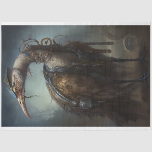 Papier Mousseline Ostrich Steampunk 2 papier découpage (Recto)