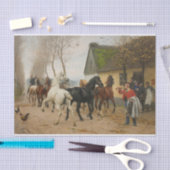 Papier Mousseline Otto Bache | Une chaîne de chevaux en dehors d'une (Artisanat)