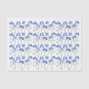 Papier Mousseline Oubliez-moi pas Blue Flowers artisanat Tissu papie