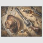 Papier Mousseline Ouest sauvage ouest cowboy casquette shérif fourni (Recto)