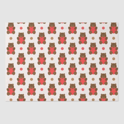 Papier Mousseline Ours d'amour (Recto)