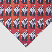 Papier Mousseline Ours de panda à Santa Hat sur Rouge (Détail)
