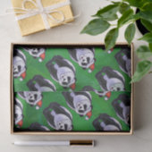 Papier Mousseline Ours de panda à Santa Hat sur Vert (Cadeau)