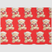 Papier Mousseline Ours en peluche de Noël (Recto)