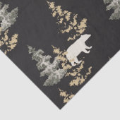 Papier Mousseline Ours et sapins sur arrière - plan noir (Détail)