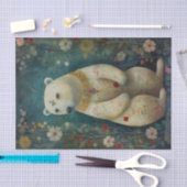 Papier Mousseline Ours floral vintage (Artisanat)