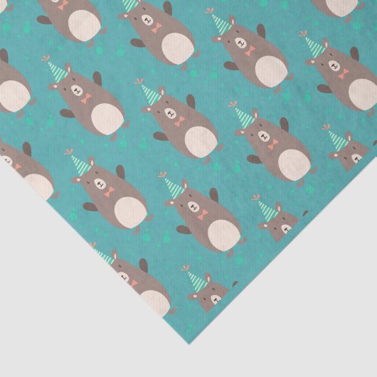 Papier Mousseline Ours mignon avec ballon (Détail)