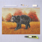 Papier Mousseline Ours noir en forêt d'automne (Artisanat)