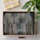 Papier Mousseline Ours noir Pâtes d'ours noir Bois rustique (Cadeau)