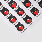 Papier Mousseline Ours noir tenant un coeur (Détail)