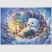 Papier Mousseline Ours Polaire De Noël Magique Dans La Cave Découpag (Recto)