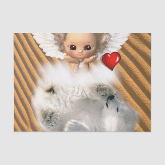 Papier Mousseline Ours polaire en papier tissu (Recto)