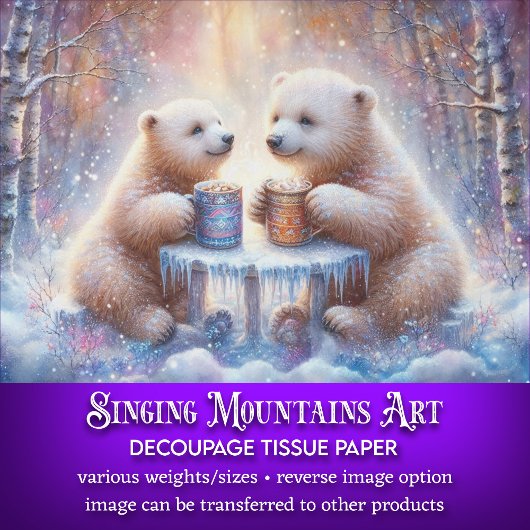 Papier Mousseline Ours Polaires D'Hiver Cosy Avec Découpage De cacao