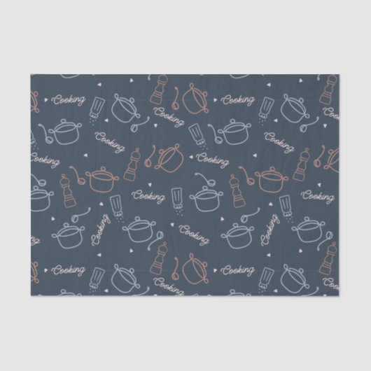 Papier Mousseline outils de cuisine de cuisine mignonne motif (Recto)