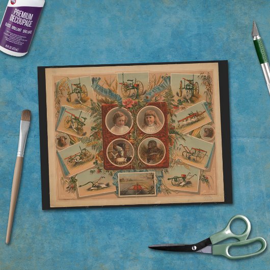 Papier Mousseline Outils de soufflage agricole Ephemera Decoupage