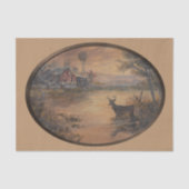 Papier Mousseline Oval de l'étang de la route (Recto)