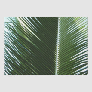 Papier Mousseline Overlapping Palm Fronds Tropical Green Abstract