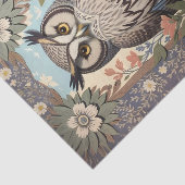 Papier Mousseline Owl Pastel Floral William Morris Inspiré (Détail)