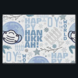 Papier Mousseline Oy To The World Funny Mask Hanoukka Blue Menorah<br><div class="desc">tout le texte sur ce papier de tissu hilarant à thème pandémique hanoukka 2020 est modélisé, donc il peut être changé facilement si vous le souhaitez. il comprend un globe dans les tons bleus, portant un masque, des flocons de neige, des branches hivernales des menorahs, des étoiles et du texte...</div>