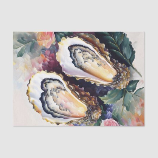 Papier Mousseline Oyster Floral Art (Recto)