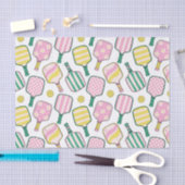 Papier Mousseline Pagaies Pickleball Rose et Jaune (Artisanat)