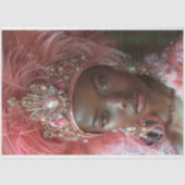 Papier Mousseline Page de découpage de la tête en plumes roses (Recto)