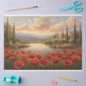 Papier Mousseline Page de découpage du champ de pavot à la campagne  (Artisanat)