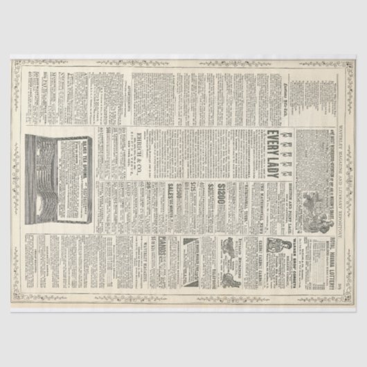 Papier Mousseline Page de publicité vintage (Recto)