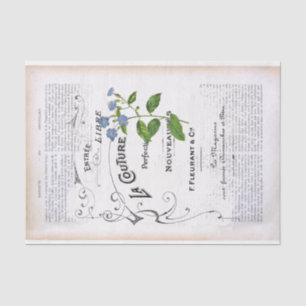 Papier Mousseline Page Dictionnaire Français Texte Découpage Fleur B