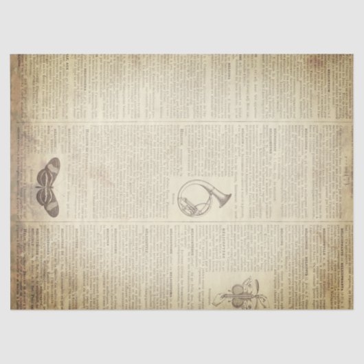 Papier Mousseline Page française grunge de dictionnaire (Recto)