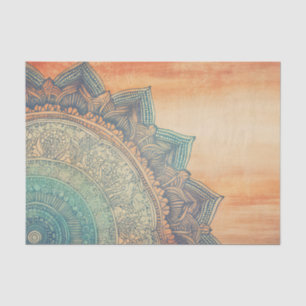 Papier Mousseline Page Tissu Mandala vintage