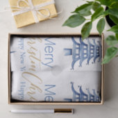 Papier Mousseline Pagode Bleue Arbre de Noël Papier Tissu (Cadeau)