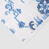 Papier Mousseline Pagode bleue et blanche Chinoiserie (Détail)